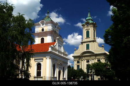 Evangélikus templomok Békéscsabán-stock-foto