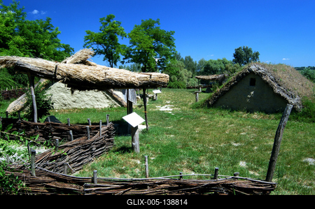 Tiszaalpár, Árpád-kori falurekonstrukció-stock-foto