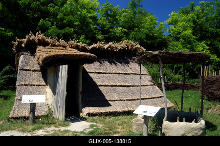Tiszaalpár, Árpád-kori falurekonstrukció-stock-foto