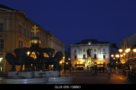 Szeged, Millenniumi díszkút-stock-foto