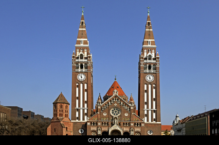 Szeged, Fogadalmi templom-stock-foto