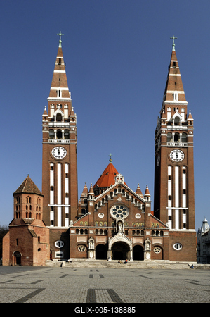 Szeged, Fogadalmi templom-stock-foto