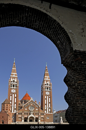 Szeged, Fogadalmi templom-stock-foto
