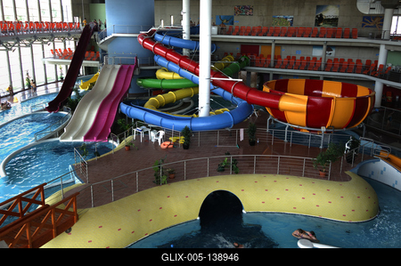 Szeged, Napfényfürdő Aquapolis-stock-foto