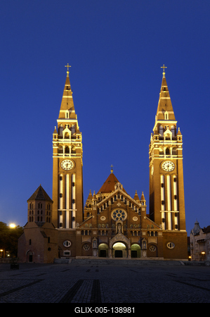 Szeged, Fogadalmi templom-stock-foto