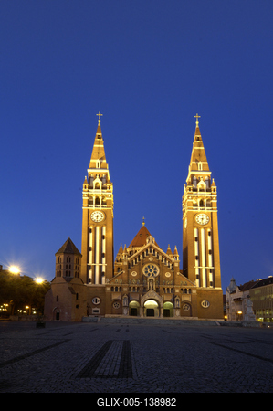 Szeged, Fogadalmi templom-stock-foto