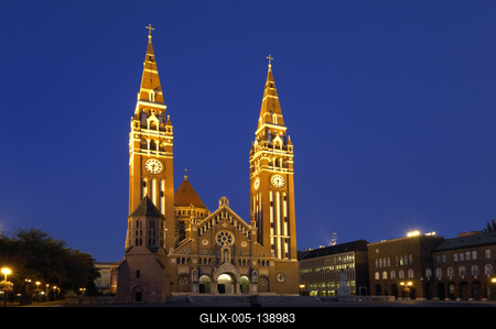 Szeged, Fogadalmi templom-stock-foto