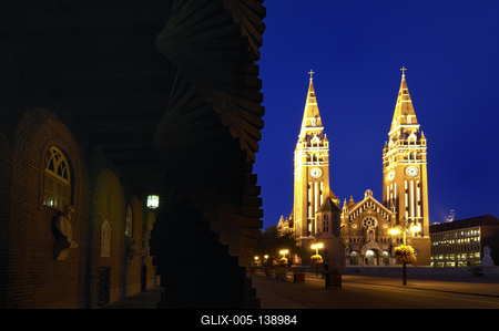 Szeged, Fogadalmi templom-stock-foto