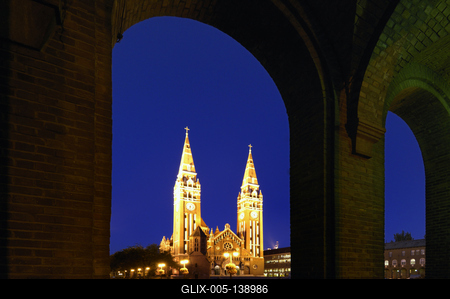 Szeged, Fogadalmi templom-stock-foto