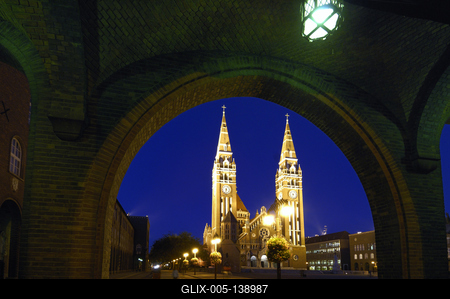 Szeged, Fogadalmi templom-stock-foto