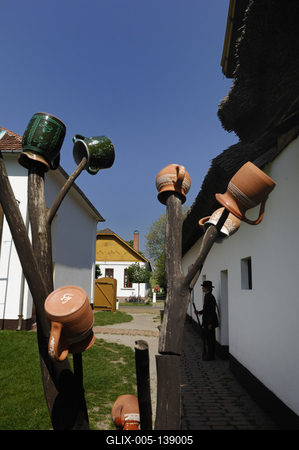 Ópusztaszer, Szabadtéri néprajzi gyűjtemény-stock-foto