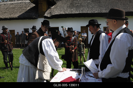 Ópusztaszer, Szabadtéri néprajzi gyűjtemény-stock-foto