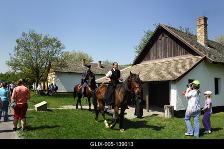 Ópusztaszer, Szabadtéri néprajzi gyűjtemény-stock-foto