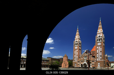 Szeged, Fogadalmi templom-stock-foto