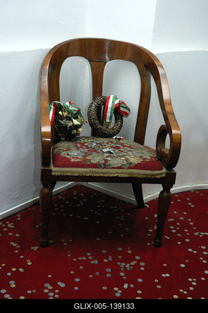 Debrecen, Kossuth Lajos széke a Református nagytemplomban-stock-foto