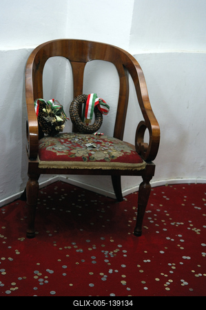 Debrecen, Kossuth Lajos széke a Református nagytemplomban-stock-foto