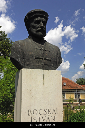 Nagykereki, Bocskai István szobra-stock-foto