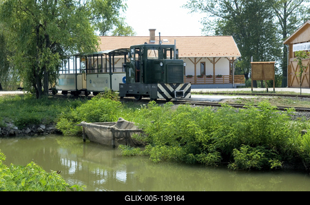 Hortobágy-halastavi Kisvasút-stock-foto