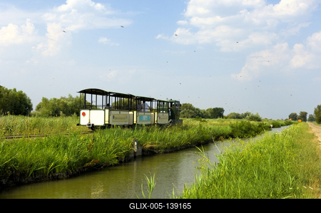 Hortobágy-halastavi Kisvasút-stock-foto