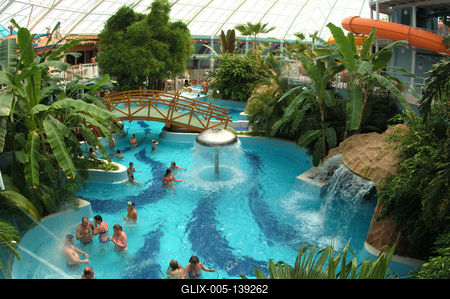 Debrecen, Aquaticum Mediterrán Élményfürdő-stock-foto