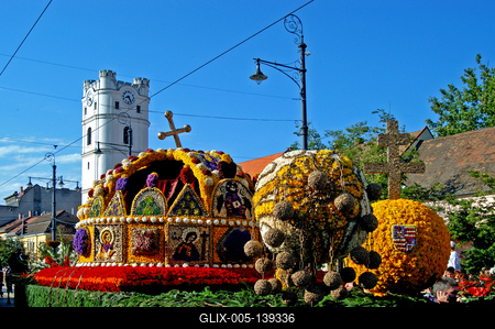 Virágkarnevál Debrecenben-stock-foto