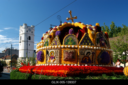 Virágkarnevál Debrecenben-stock-foto