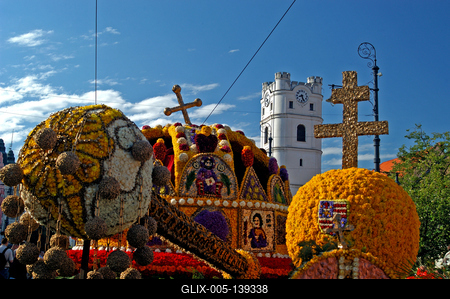 Virágkarnevál Debrecenben-stock-foto