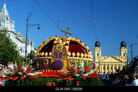Virágkarnevál Debrecenben-stock-foto