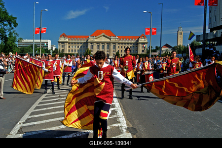 Virágkarnevál Debrecenben-stock-foto