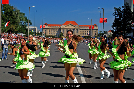 Virágkarnevál Debrecenben-stock-foto
