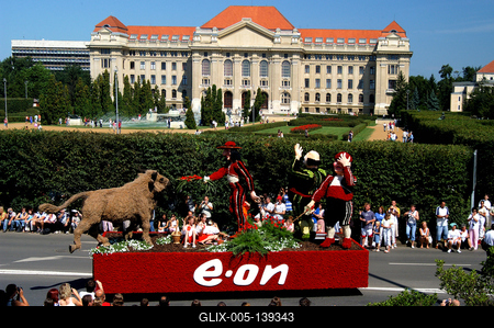 Virágkarnevál Debrecenben-stock-foto