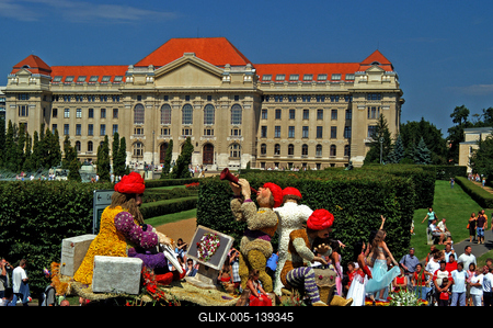 Virágkarnevál Debrecenben-stock-foto