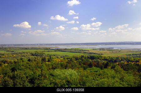 A Velencei-tó látképe Pákozdról-stock-foto