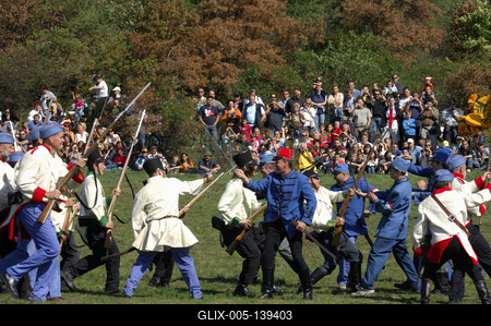 A pákozd-sukorói csata felelevenítése-stock-foto