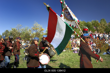 A pákozd-sukorói csata felelevenítése-stock-foto