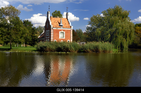 Dég, a hollandi ház a Festetics-kastély parkjában-stock-foto