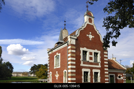 Dég, a hollandi ház a Festetics-kastély parkjában-stock-foto