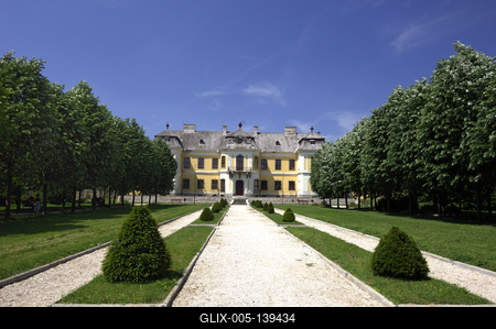 Mór, Lamberg-kastély-stock-foto