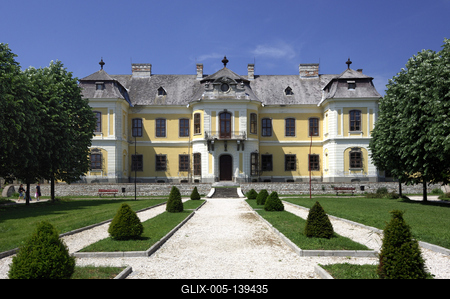 Mór, Lamberg-kastély-stock-foto