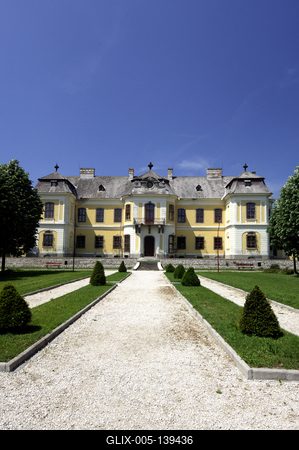 Mór, Lamberg-kastély-stock-foto