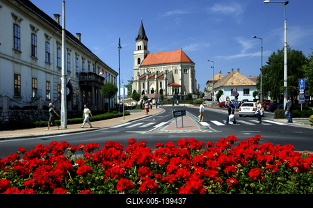 Mór városközpontja-stock-foto
