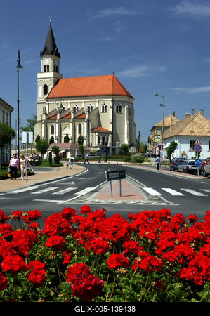 Mór városközpontja-stock-foto