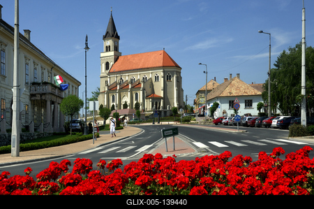 Mór városközpontja-stock-foto