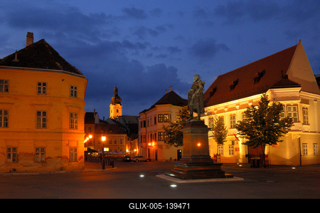 Győr, Bécsi kapu tér-stock-foto