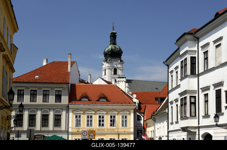 Győr, Bécsi kapu tér-stock-foto