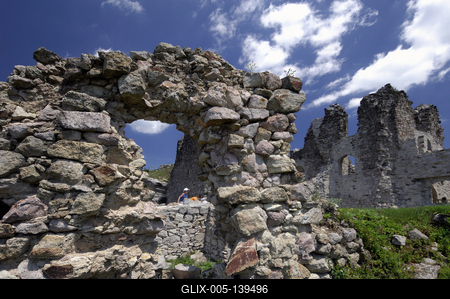 A Regéci vár romjai-stock-foto