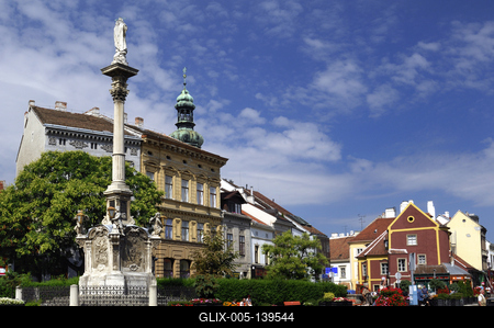 Sopron, műemlék házak a Várkerületben-stock-foto