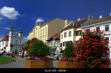 Sopron, Széchenyi tér-stock-foto