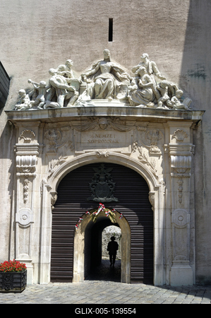 Sopron, Hűségkapu-stock-foto