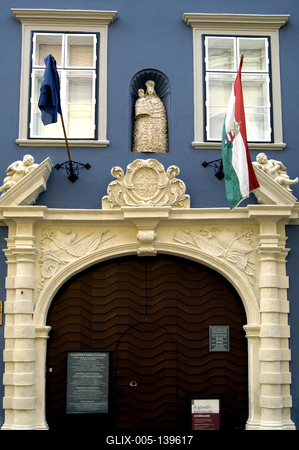 Sopron műemlékekben gazdag belvárosa-stock-foto